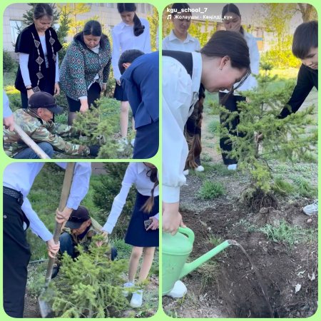 Республиканский челлендж посадки деревьев на школьной территории.
